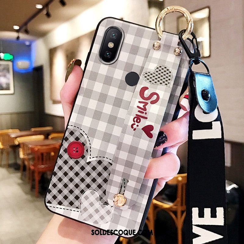 Coque Xiaomi Mi Mix 3 Vérifier Carreaux Coque En Silicone Incassable Téléphone Portable Blanc Soldes