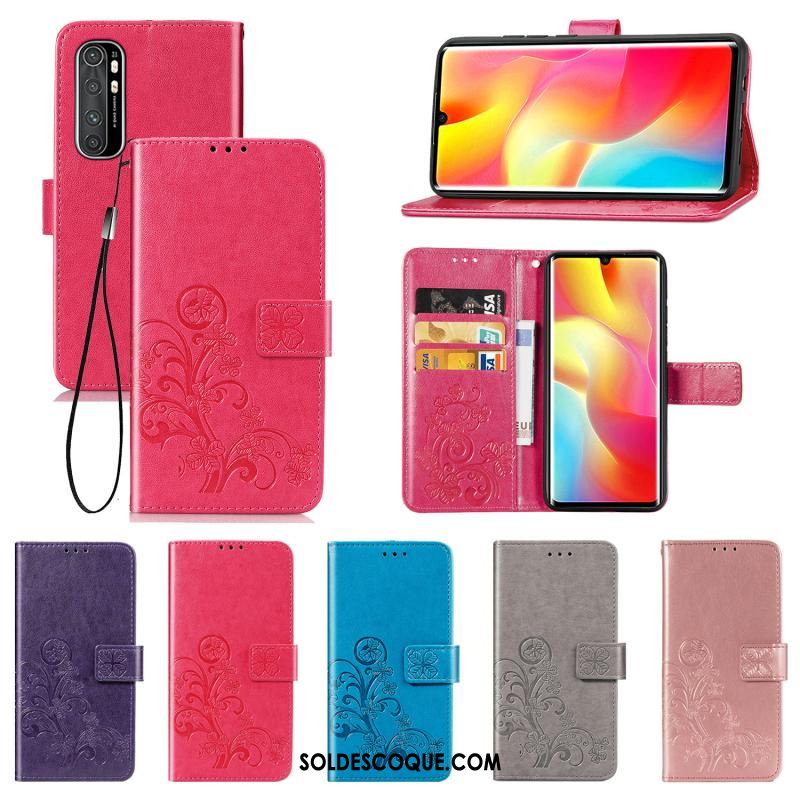 Coque Xiaomi Mi Note 10 Lite Clamshell Chanceux Étui En Cuir Petit Téléphone Portable Pas Cher