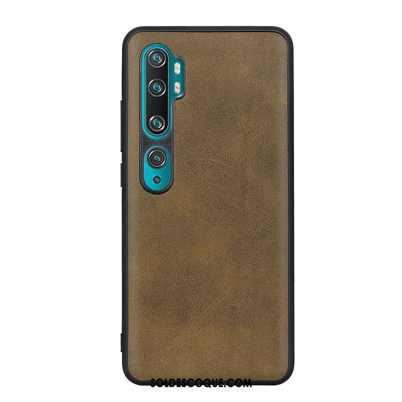 Coque Xiaomi Mi Note 10 Téléphone Portable Cuir Petit Tout Compris Difficile Pas Cher