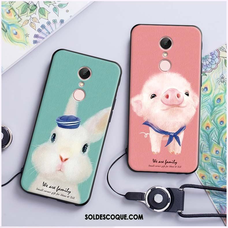 Coque Xiaomi Redmi 5 Plus Animal Silicone Lapin Ornements Suspendus Rouge France