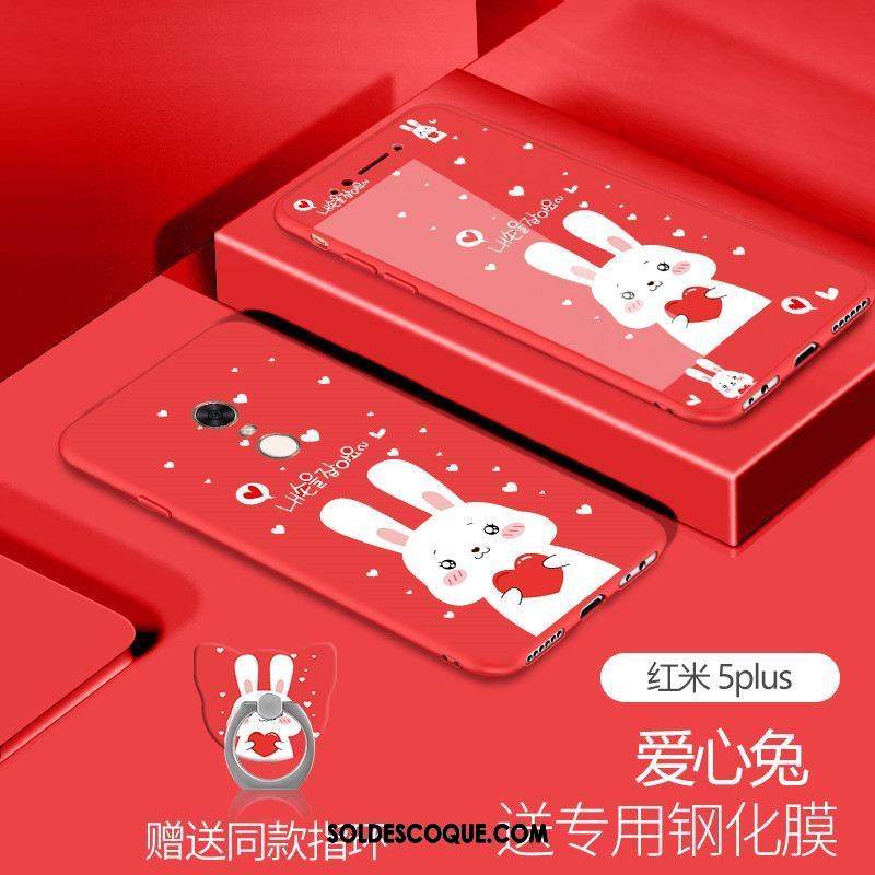 Coque Xiaomi Redmi 5 Plus Incassable Fluide Doux Silicone Protection Rouge Housse Soldes