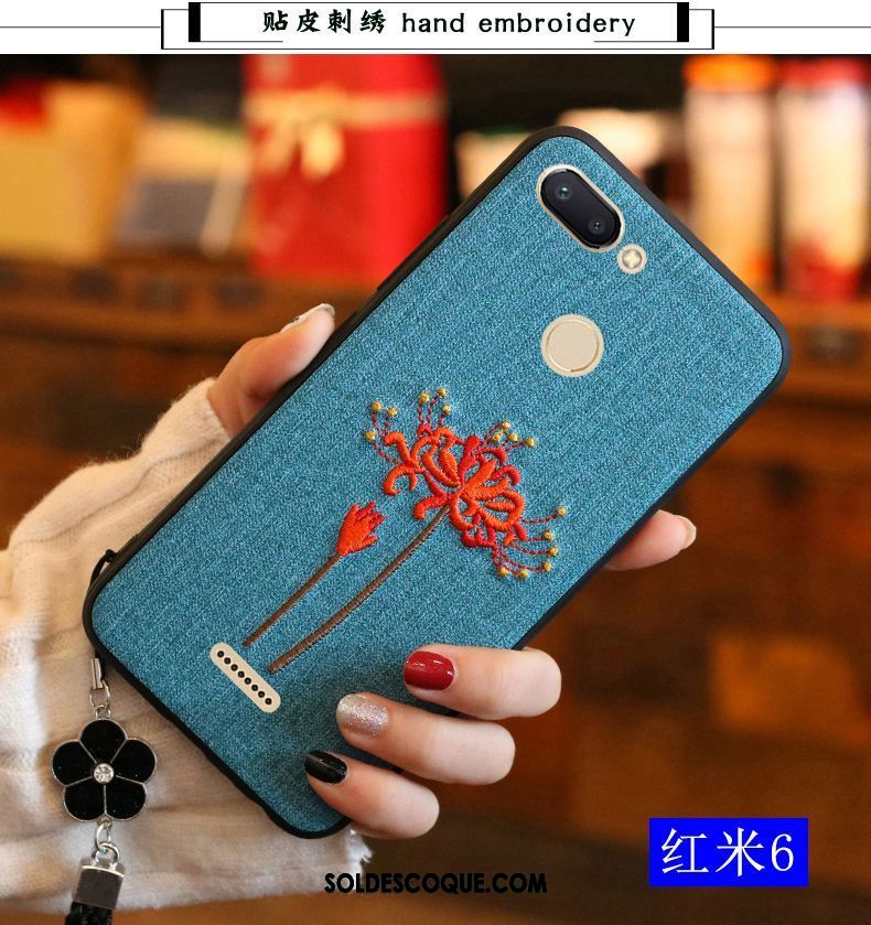 Coque Xiaomi Redmi 6 Petit Style Chinois Protection Bleu Étui En Ligne