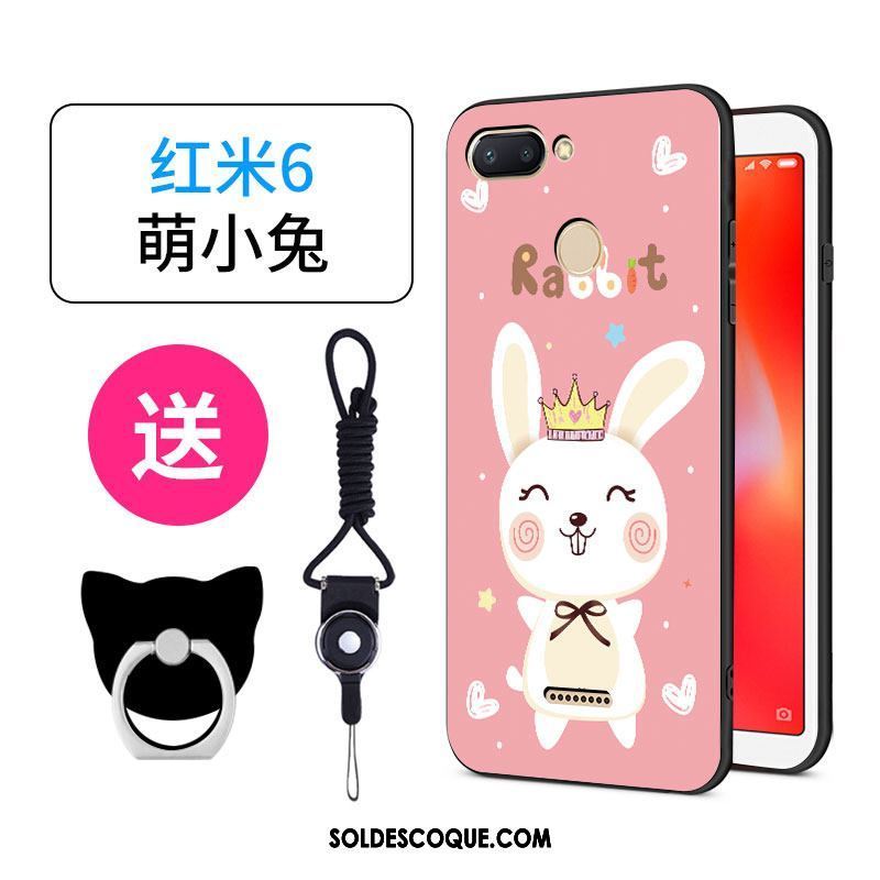 Coque Xiaomi Redmi 6 Rose Charmant Dessin Animé Petit Silicone Soldes