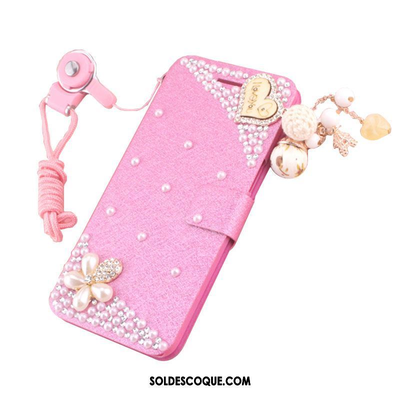 Coque Xiaomi Redmi 6 Strass Rouge Étui Téléphone Portable Étui En Cuir Pas Cher