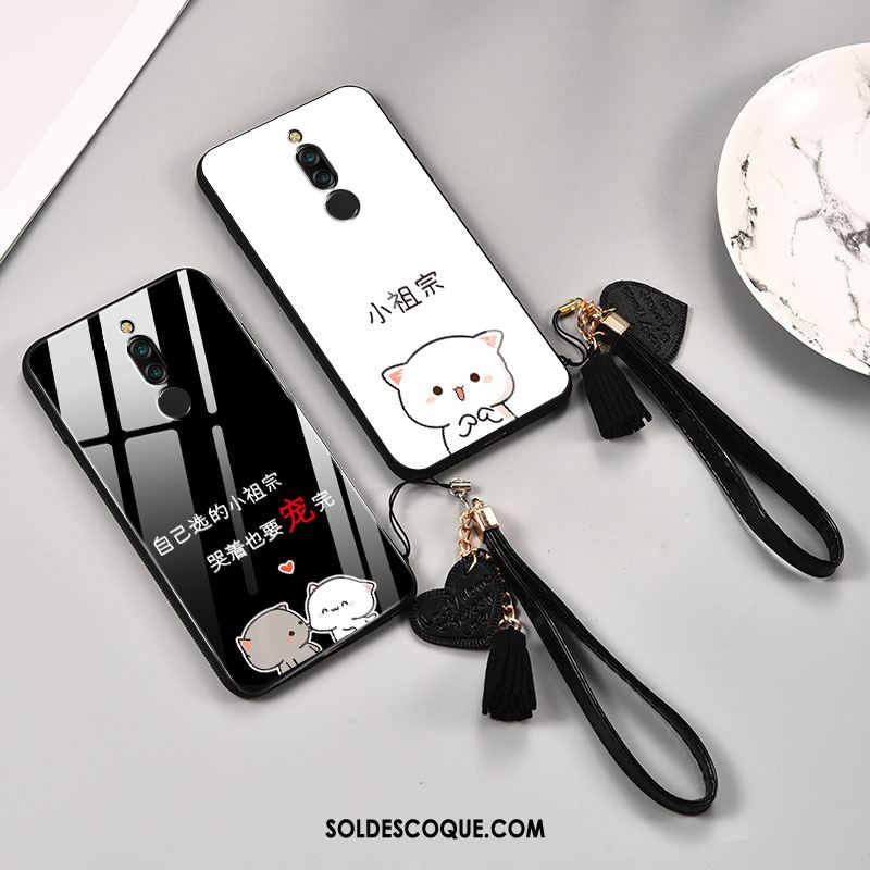 Coque Xiaomi Redmi 8 Fluide Doux Tout Compris Rouge Noir Petit Housse Pas Cher