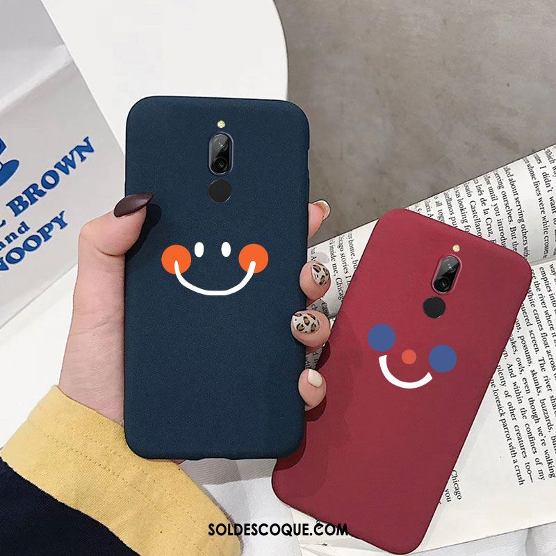 Coque Xiaomi Redmi 8 Vin Rouge Bleu Créatif Silicone Souriant Housse Pas Cher