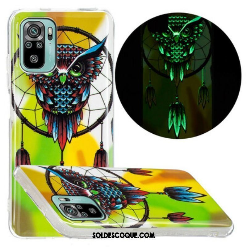 Coque Xiaomi Redmi Note 10/10S/Poco M5s Attrape Rêves Hibou Fluorescente