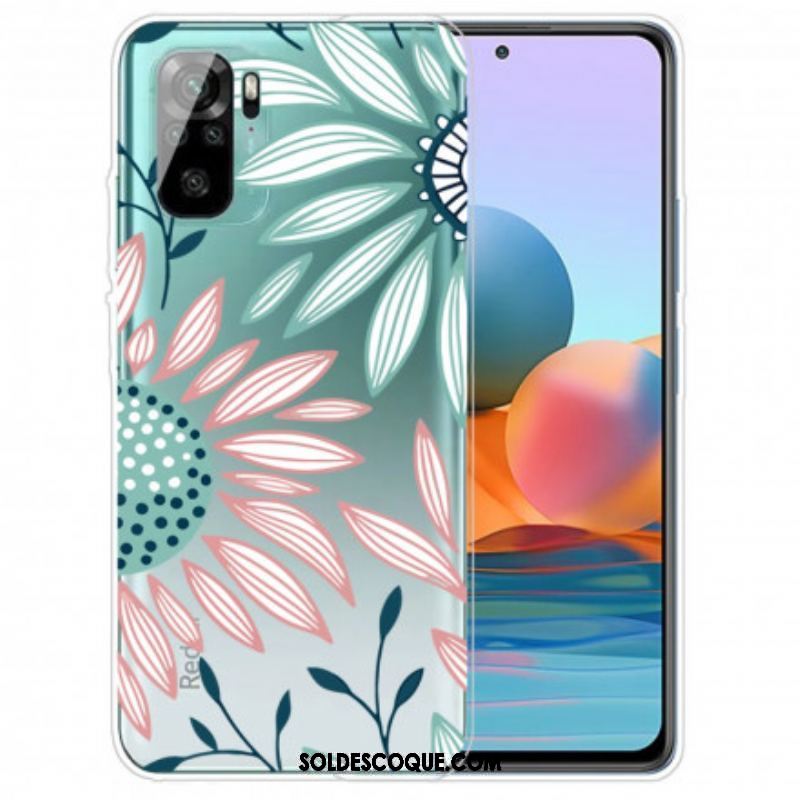 Coque Xiaomi Redmi Note 10/10S/Poco M5s Transparente Une Fleur