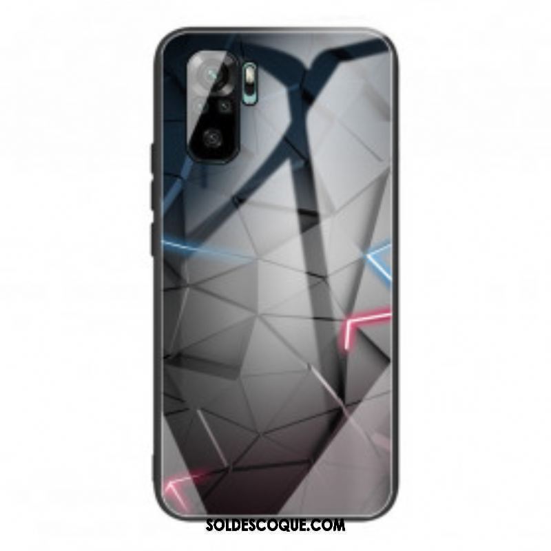 Coque Xiaomi Redmi Note 10/10S/Poco M5s Verre Trempé Géométrie