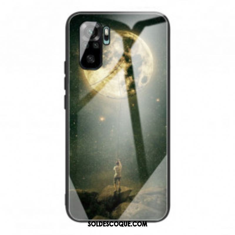 Coque Xiaomi Redmi Note 10/10S/Poco M5s Verre Trempé Homme à la Lune