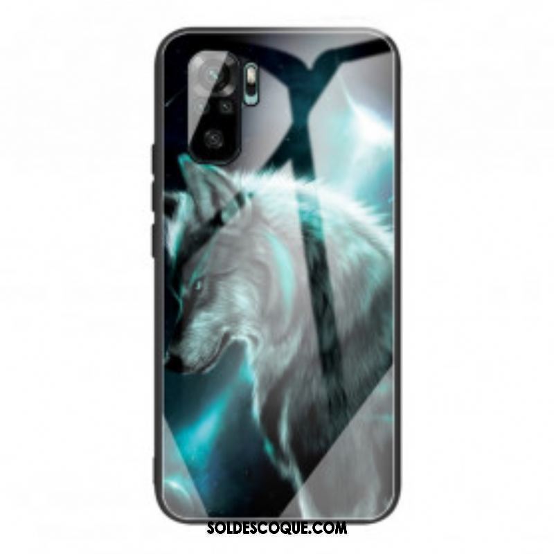 Coque Xiaomi Redmi Note 10/10S/Poco M5s Verre Trempé Loup