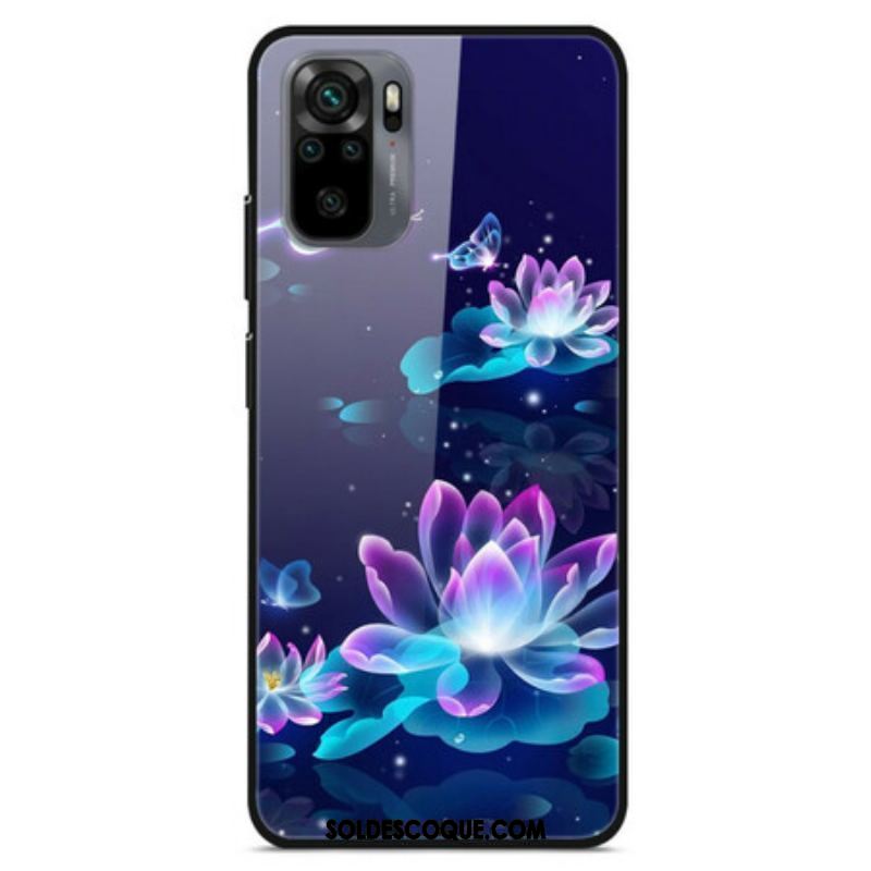 Coque Xiaomi Redmi Note 10/10S/Poco M5s Verre trempé Nénuphars