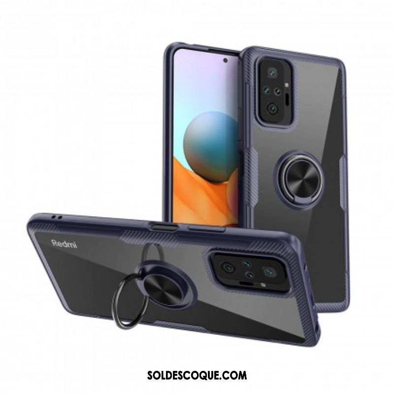 Coque Xiaomi Redmi Note 10 Pro Fibre Carbone Anneau Métallique