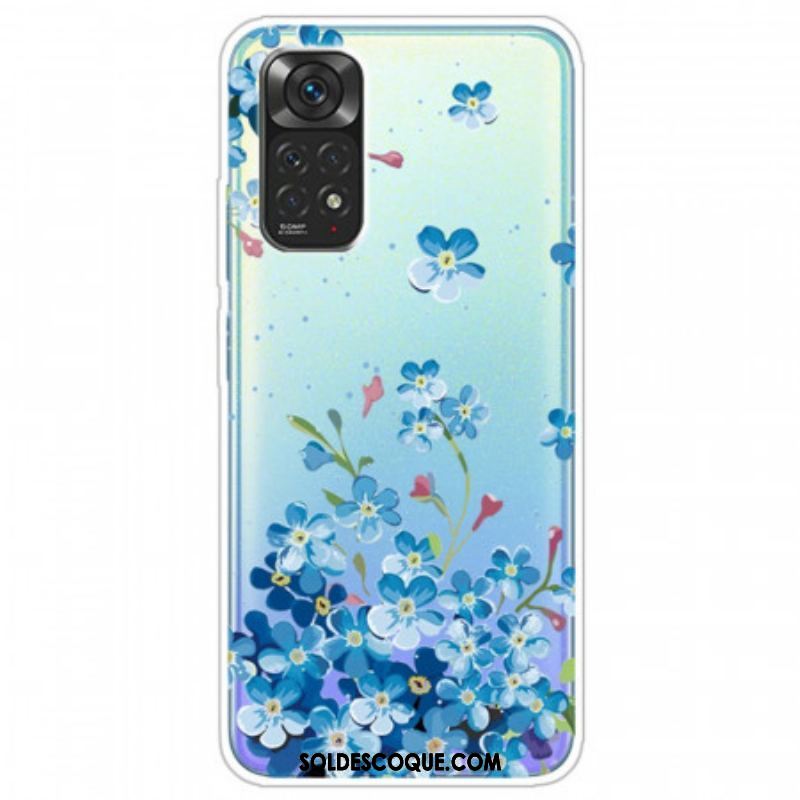 Coque Xiaomi Redmi Note 11 Pro /  Note 11 Pro 5G Bouquet de Fleurs Bleues