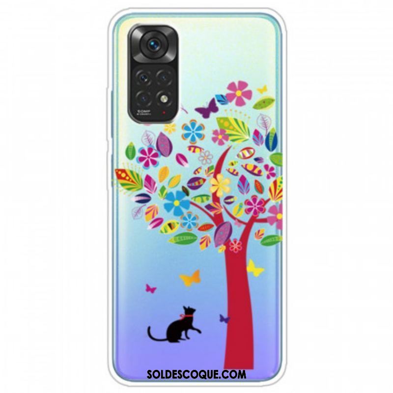 Coque Xiaomi Redmi Note 11 Pro /  Note 11 Pro 5G Chat sous l'Arbre Coloré