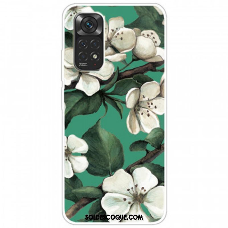 Coque Xiaomi Redmi Note 11 Pro / Note 11 Pro 5G Fleurs Blanches