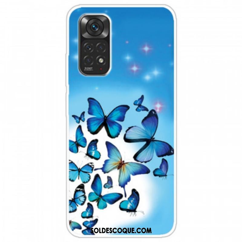 Coque Xiaomi Redmi Note 11 Pro /  Note 11 Pro 5G Papillons Bleus