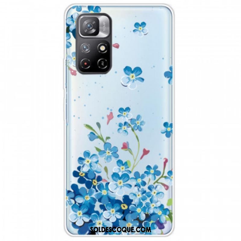 Coque Xiaomi Redmi Note 11 Pro Plus 5G Bouquet de Fleurs Bleues