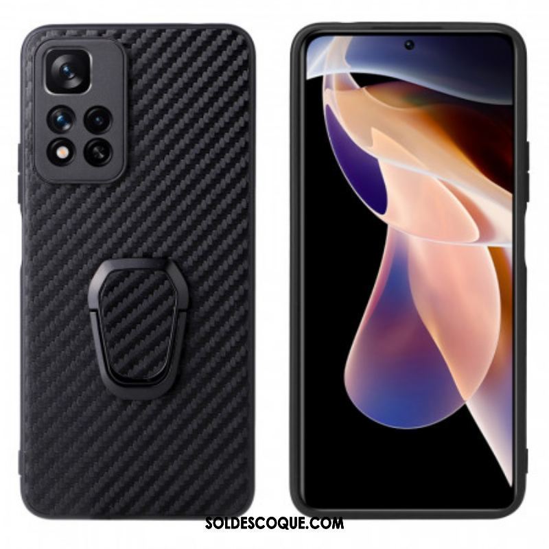 Coque Xiaomi Redmi Note 11 Pro Plus 5G Fibre Carbone Anneau-Support