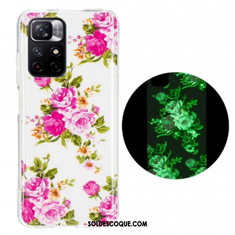 Coque Xiaomi Redmi Note 11 Pro Plus 5G Fleurs Liberty Fluorescente