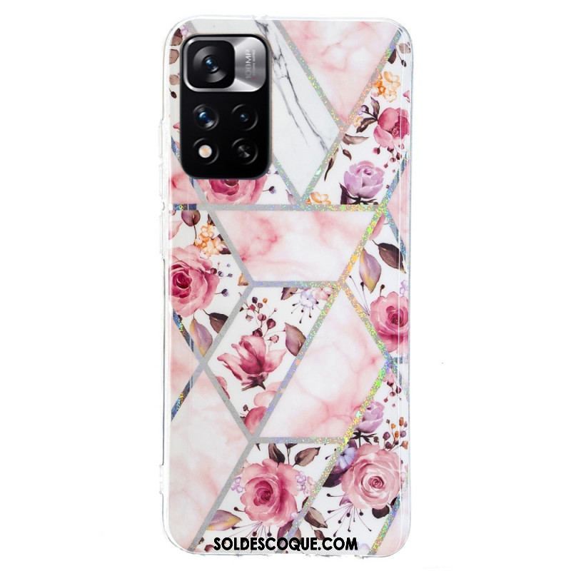 Coque Xiaomi Redmi Note 11 Pro Plus 5G Marbrée Fleurs