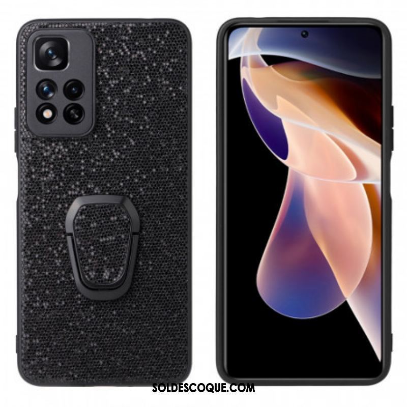 Coque Xiaomi Redmi Note 11 Pro Plus 5G Paillettes Anneau-Support