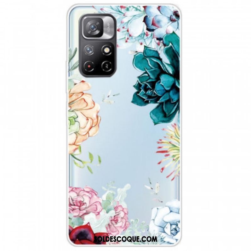 Coque Xiaomi Redmi Note 11 Pro Plus 5G Transparente Fleurs Aquarelle