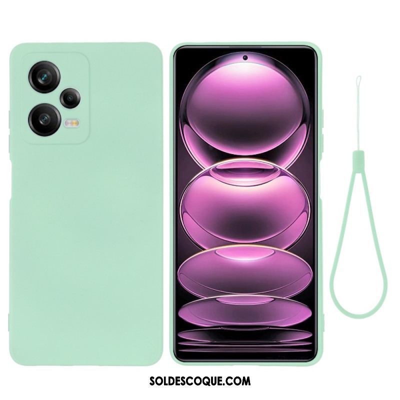 Coque Xiaomi Redmi Note 12 Pro Plus Silicone Liquide avec Lanière