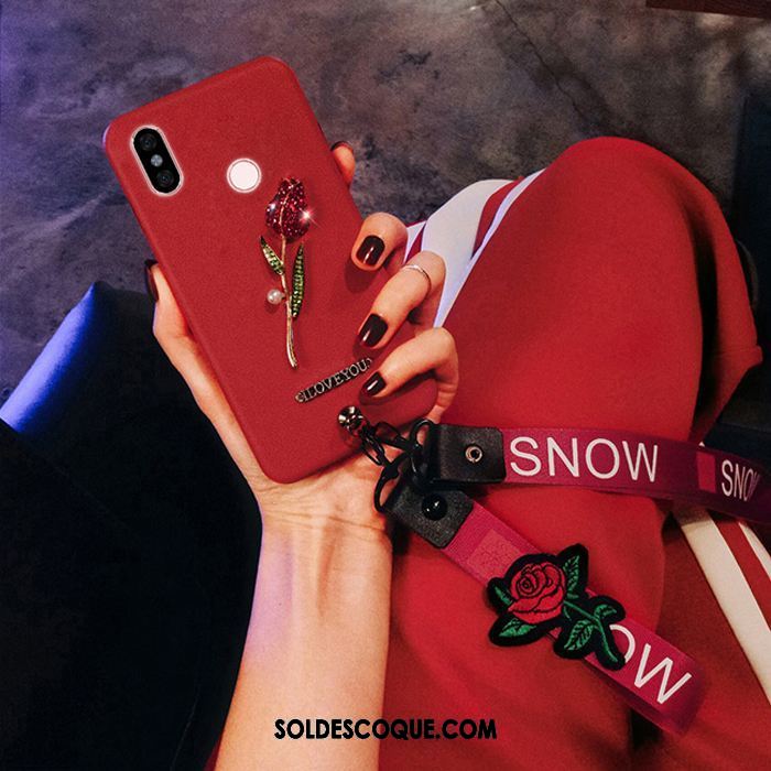 Coque Xiaomi Redmi Note 5 Cou Suspendu Fleur Ornements Suspendus Rouge Rose En Ligne