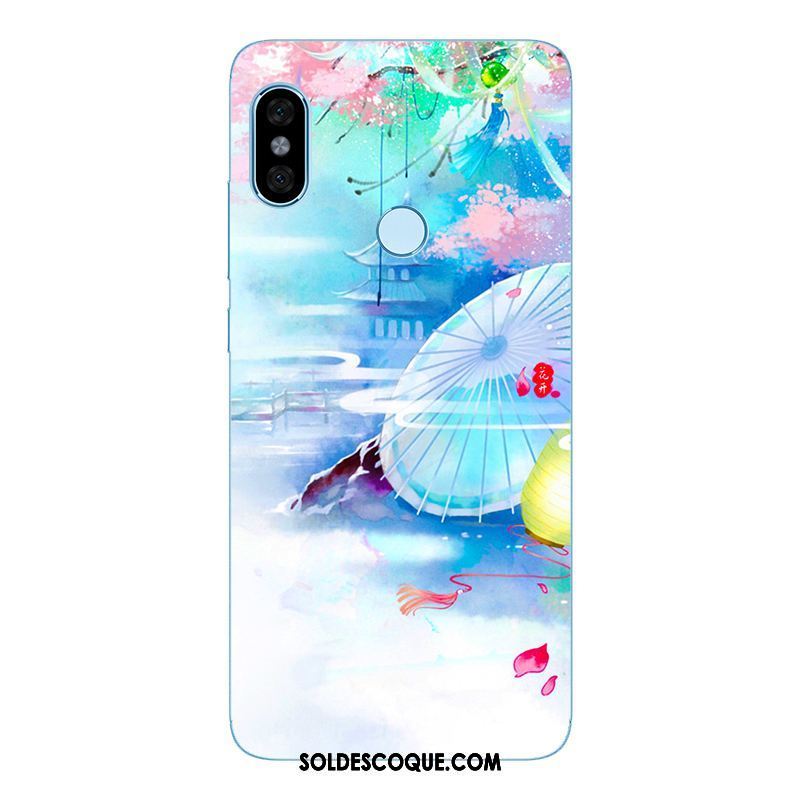 Coque Xiaomi Redmi Note 5 Silicone Étui Paysage Vent Bleu Housse En Ligne