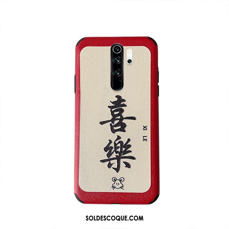 Coque Xiaomi Redmi Note 8 Pro Silicone Membrane Gaufrage Rouge Personnalité Soldes