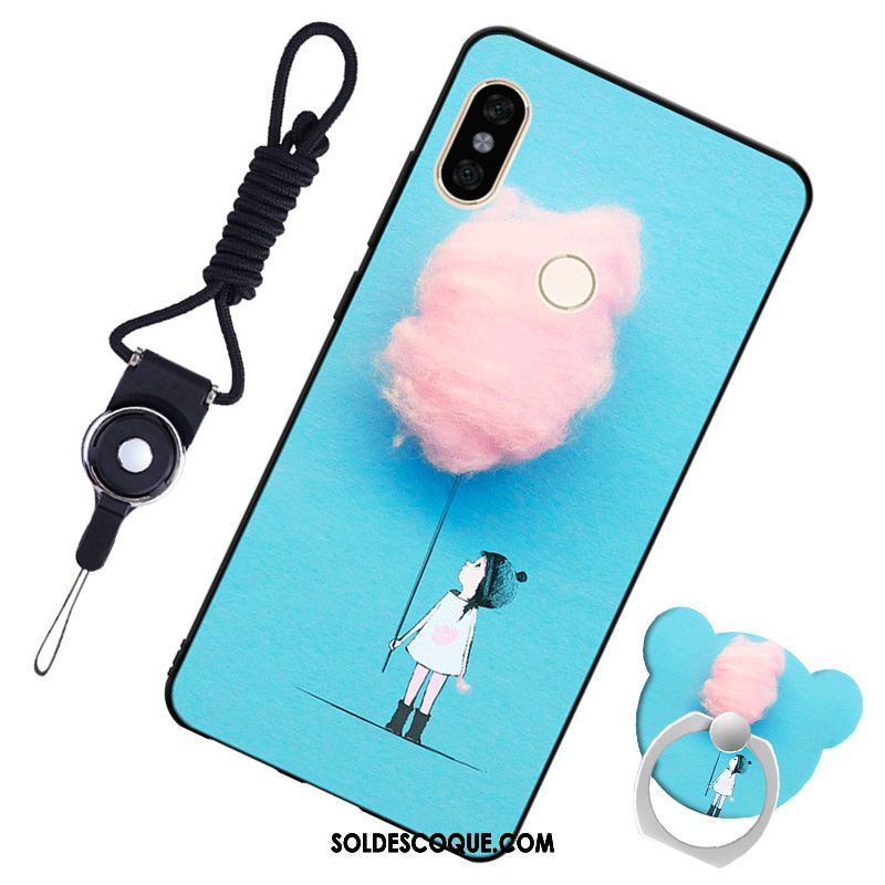 Coque Xiaomi Redmi S2 Incassable Étui En Cuir Bleu Fluide Doux Ornements Suspendus Housse France