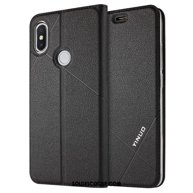 Coque Xiaomi Redmi S2 Protection Noir Étui En Cuir Clamshell Fluide Doux En Ligne