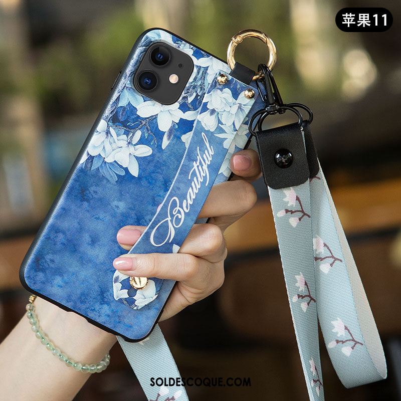 Coque iPhone 11 Incassable Créatif Frais Étui Délavé En Daim Pas Cher