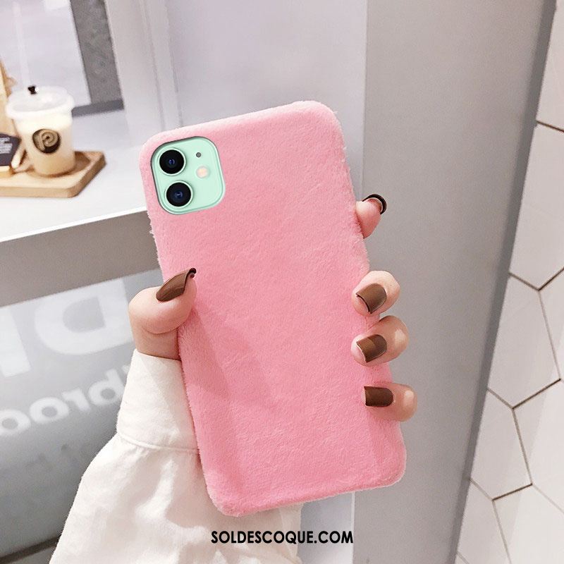 Coque iPhone 11 Nouveau Tout Compris Simple Couleur Unie Peluche En Ligne