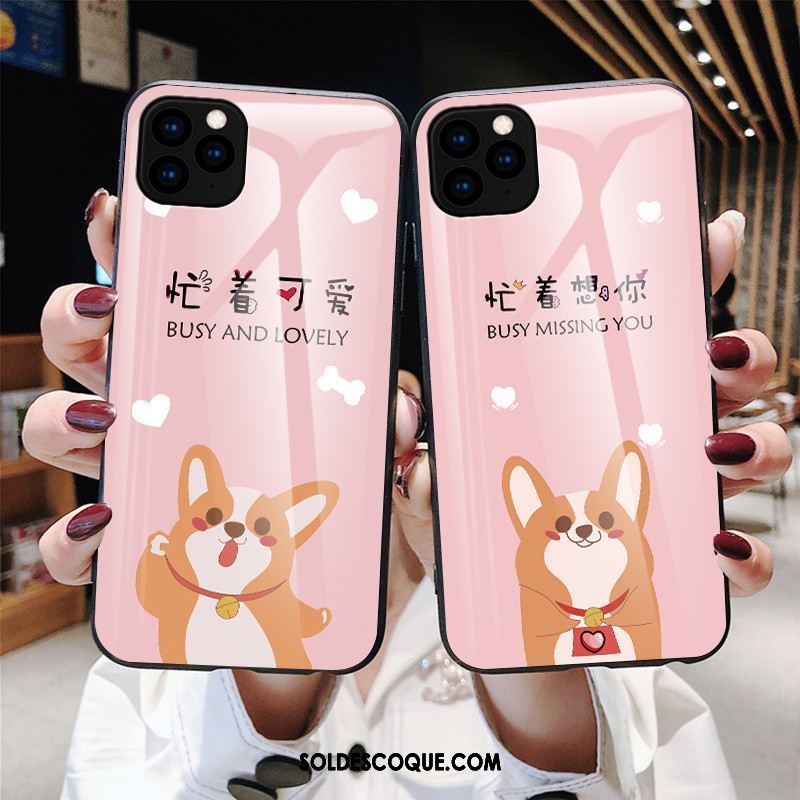 Coque iPhone 11 Pro Dessin Animé Personnalité Nouveau Rose Créatif Pas Cher