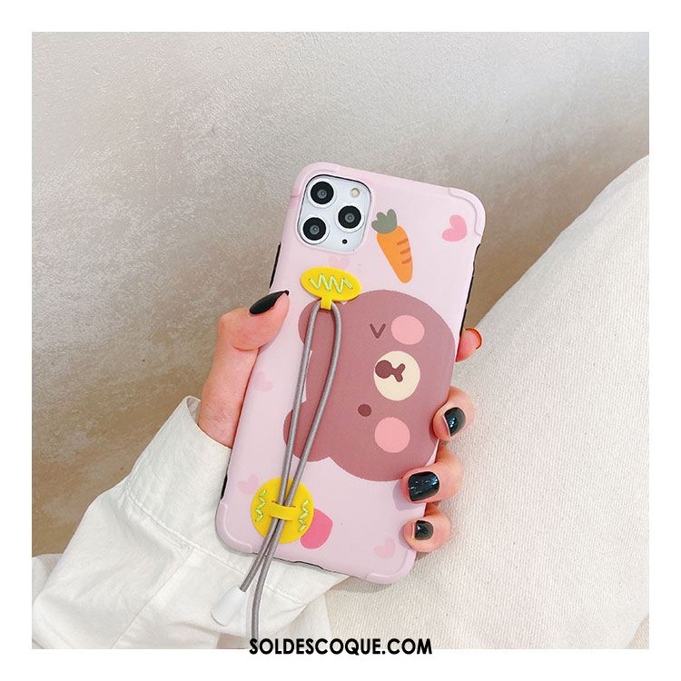 Coque iPhone 11 Pro Incassable Petit Silicone Charmant Rose Housse Soldes