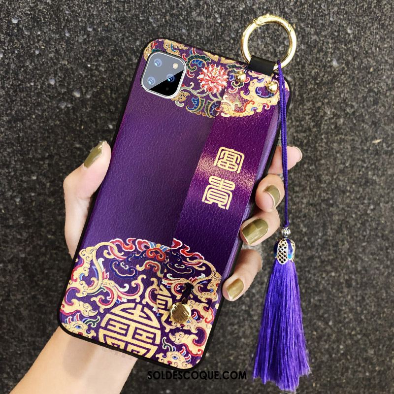 Coque iPhone 11 Pro Max Créatif Silicone Tendance Violet Incassable Housse En Ligne