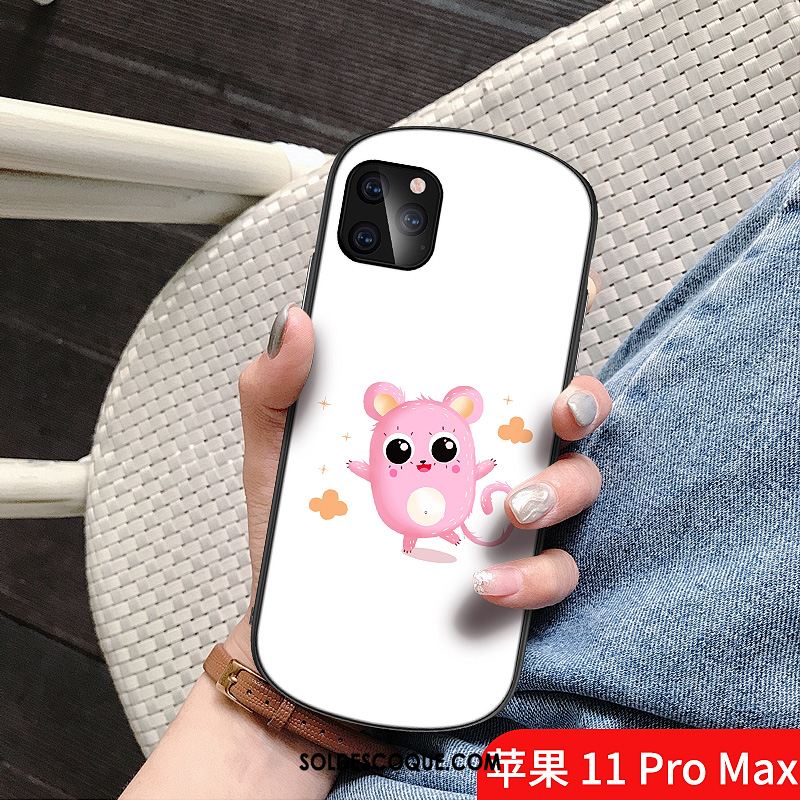 Coque iPhone 11 Pro Max Dessin Animé Nouveau Net Rouge Blanc Charmant Pas Cher