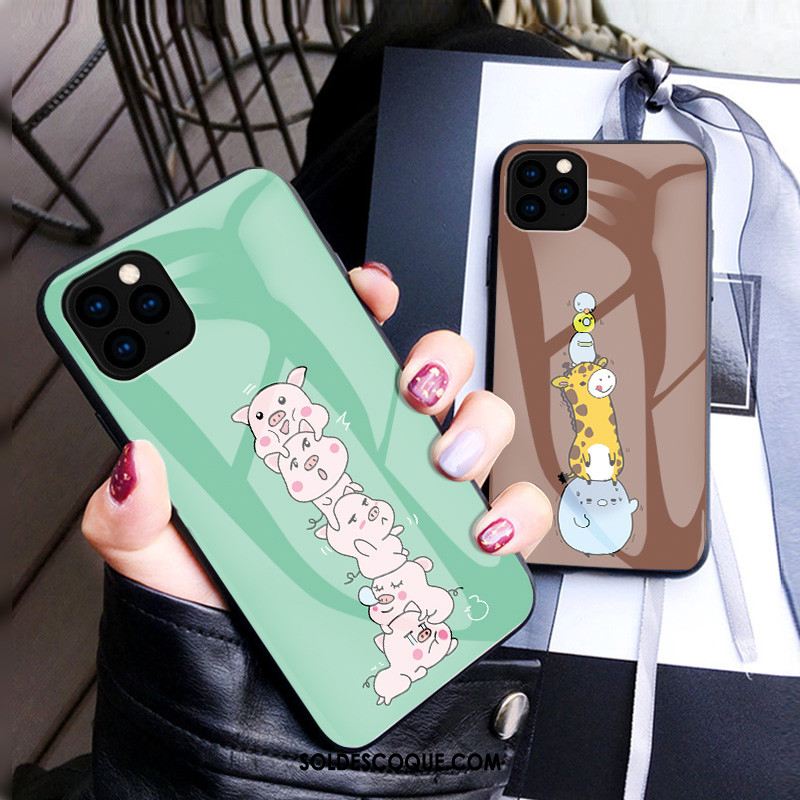 Coque iPhone 11 Pro Max Dessin Animé Tout Compris Vert Chat Téléphone Portable En Ligne