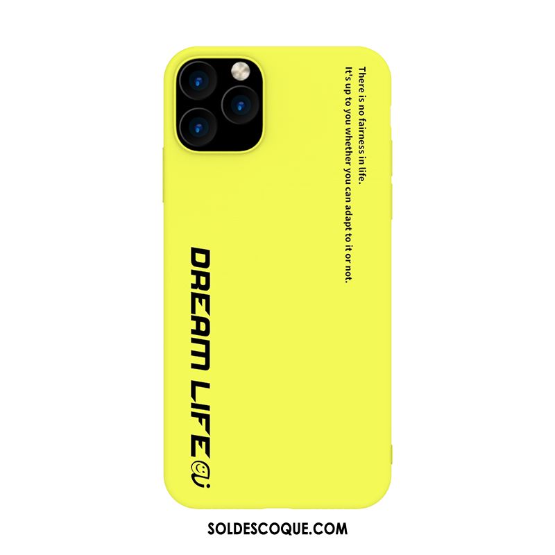 Coque iPhone 11 Pro Max Fluide Doux Personnalité Silicone Ornements Suspendus Jaune Pas Cher