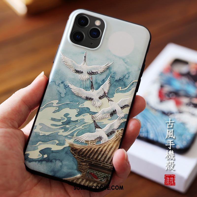 Coque iPhone 11 Pro Max Gaufrage Créatif Nouveau Style Chinois Tout Compris Housse Soldes
