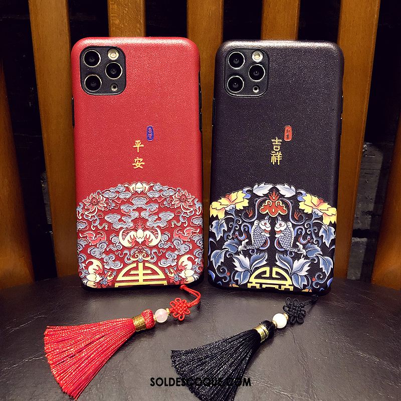 Coque iPhone 11 Pro Max Rat Style Chinois Étui Rouge À Franges Housse En Vente