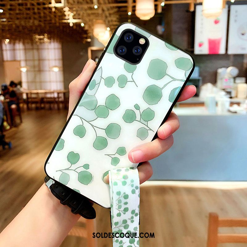 Coque iPhone 11 Pro Ornements Suspendus Vert Charmant Personnalité Marque De Tendance Housse En Ligne