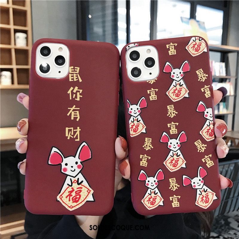 Coque iPhone 11 Pro Personnalité De Fête Rouge Richesse Téléphone Portable Housse En Ligne