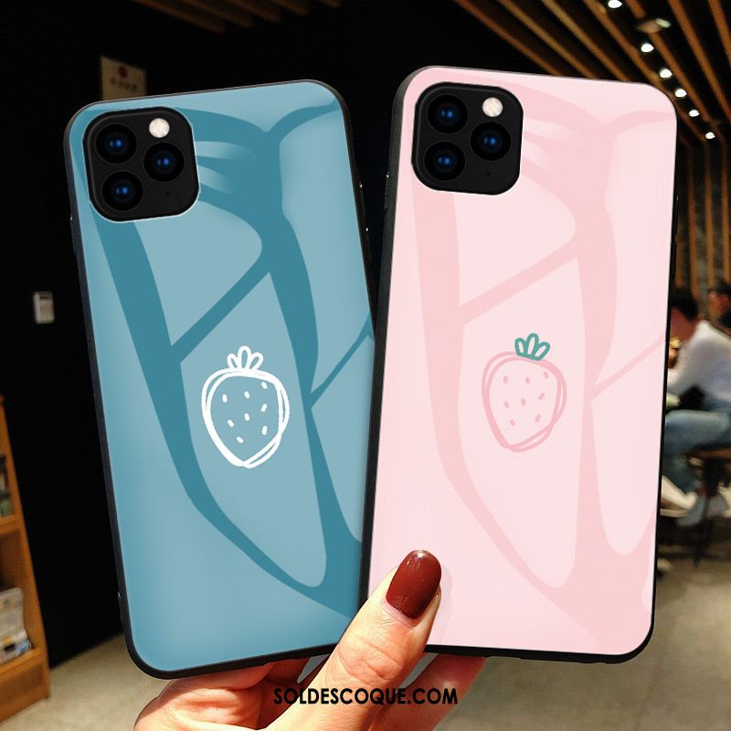 Coque iPhone 11 Pro Tout Compris Simple Incassable Fraise Téléphone Portable Soldes