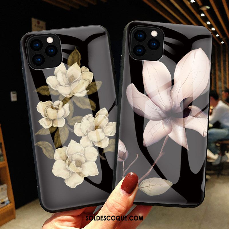 Coque iPhone 11 Pro Téléphone Portable Fleur Tout Compris Noir Incassable Pas Cher