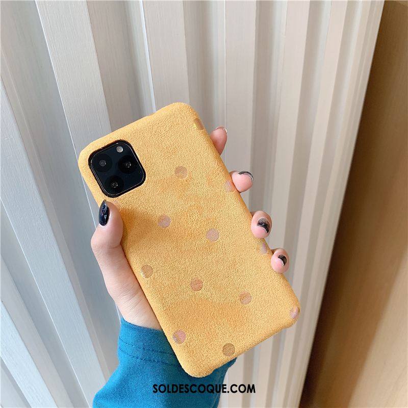 Coque iPhone 11 Pro Téléphone Portable Jaune Nouveau Point D'onde Étui Pas Cher