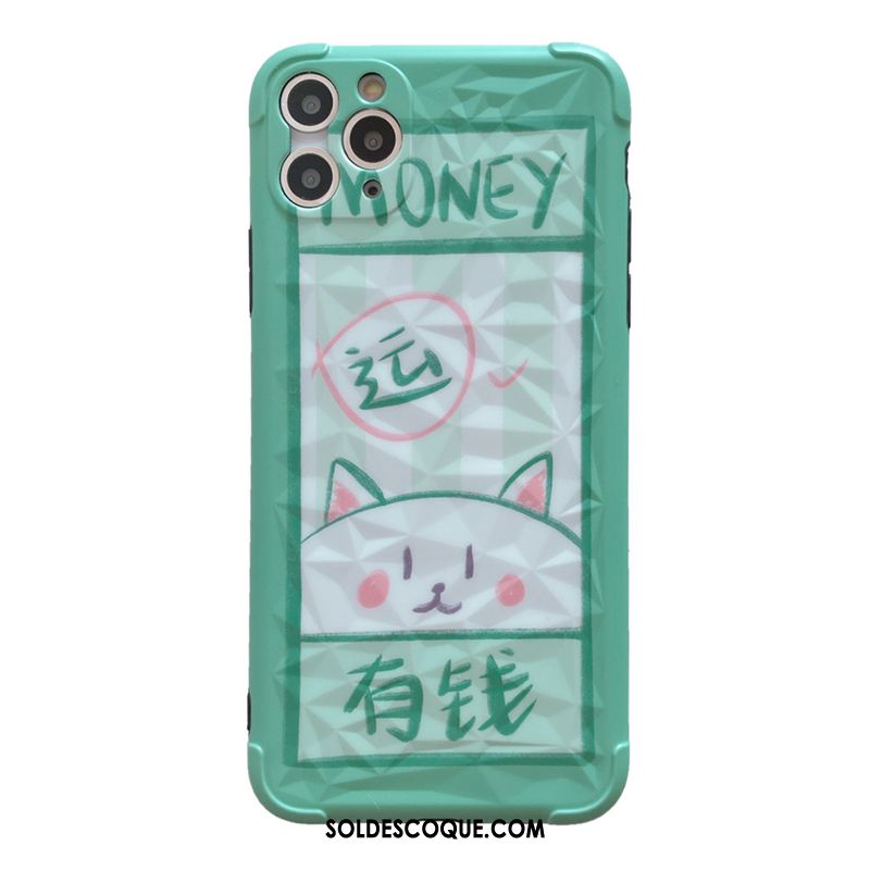 Coque iPhone 11 Pro Vert Charmant Téléphone Portable Dessin Animé En Ligne