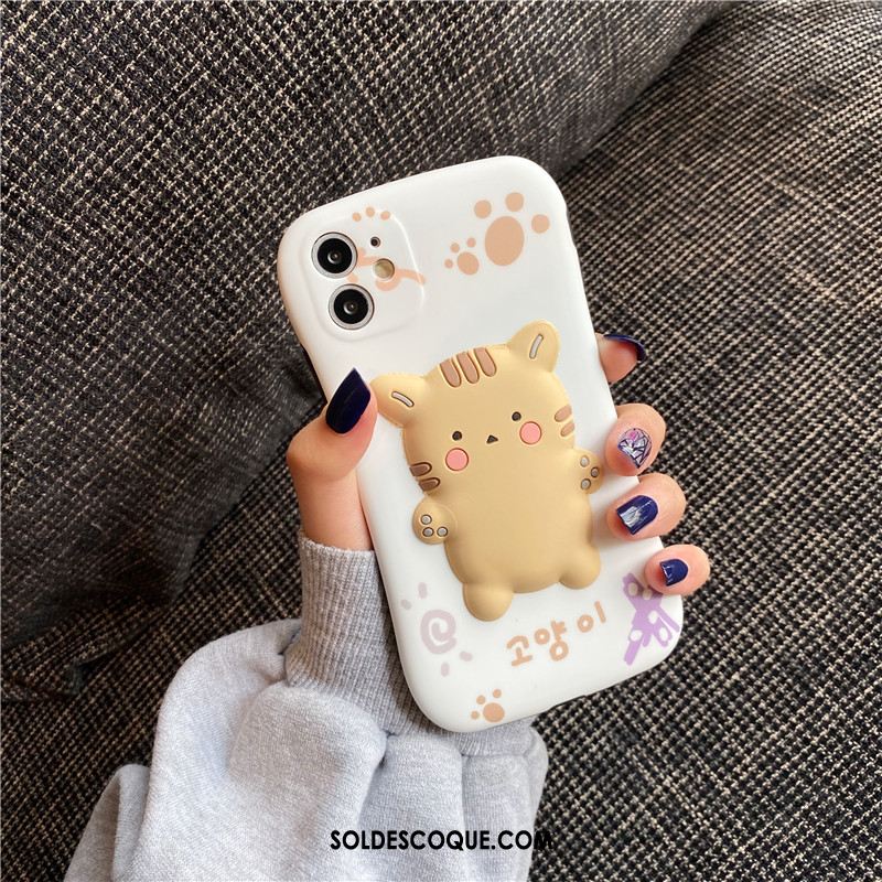 Coque iPhone 12 Blanc Chat Tendance Petit Incassable France